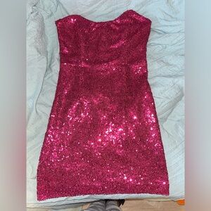 Lulu’s pink sequin mini dress